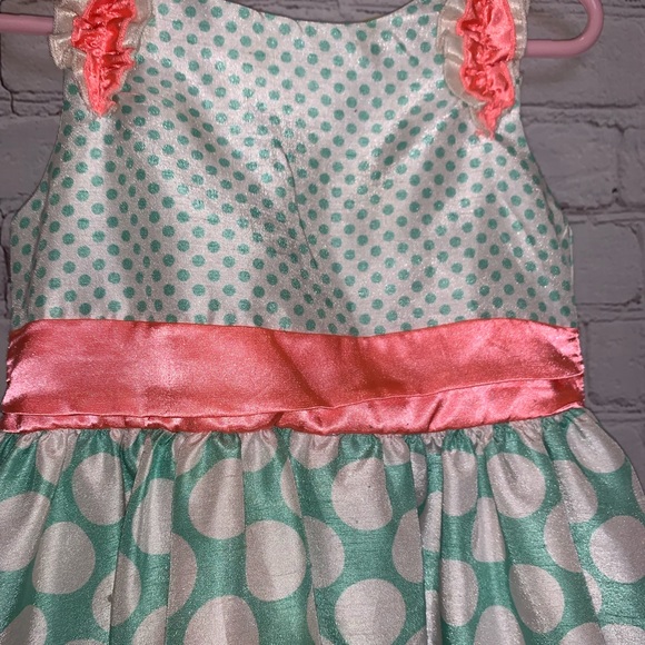 Hara Juku Mini Dress PolkaDot Mint Neon Coral/Pink - Picture 5 of 11
